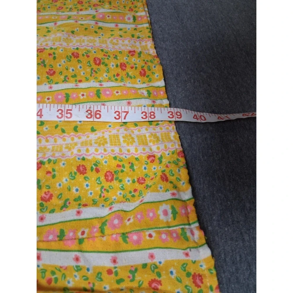 VTG Womens Nightgown 12 Yellow Floral Lace Trim Cottage Core Grandma Prairie US